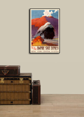 NY Empire State Express 1940s Vintage Style Railroad Travel Poster