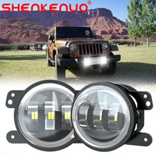 4inch Round Led Fog Light Whiteyellow Dual Color For Jeep Wrangler Jk 07-17