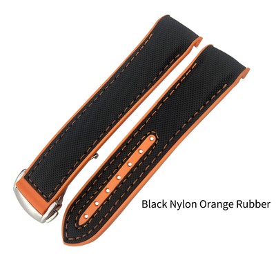 20mm Rubber Leather Watchband Omega Seamaster GMT Planet Ocean Diver 300 Buckle