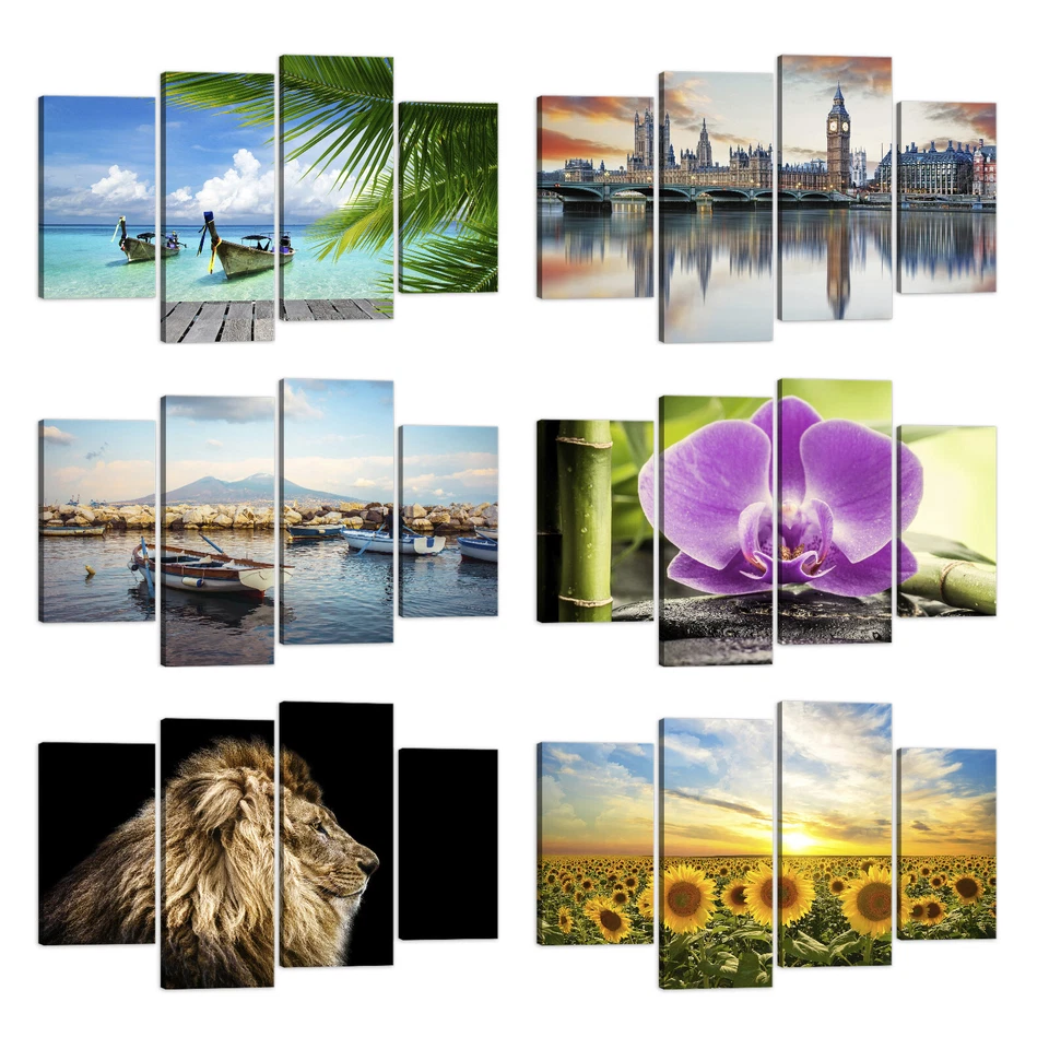 DANIELE ART ITALIA Quadri Moderni 4 pz 120x80 cm Stampa su Tela Arredamento Casa Arredo Arte