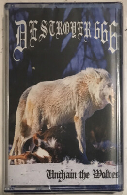 Destroyer 666 - Unchain The Wolves Cassette 2023 Hells Headbangers MC 033 [Blue]