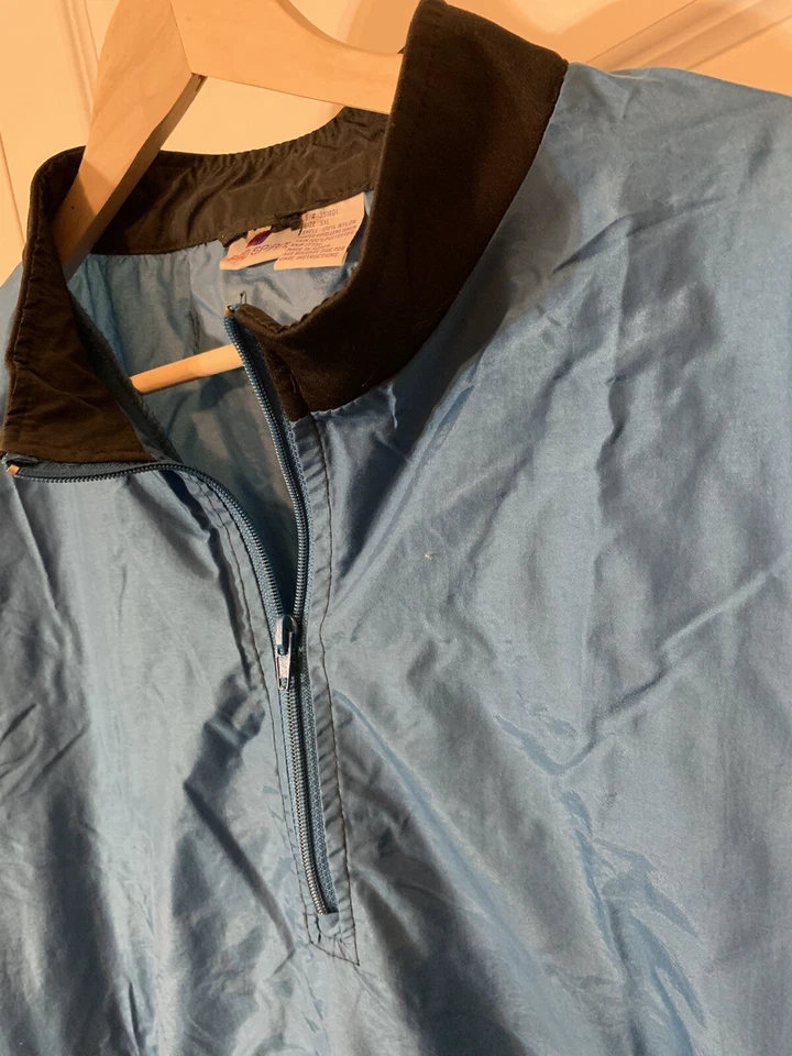 Vtg Pro Spirit Unisex Jacket Longsleeve Half Zip Sz XXL Blue Black WindBreaker - Image 3 of 4