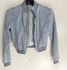 House Of Cb. Powder Blue Faux Suede Rafal Bomber Jacket Size Xs