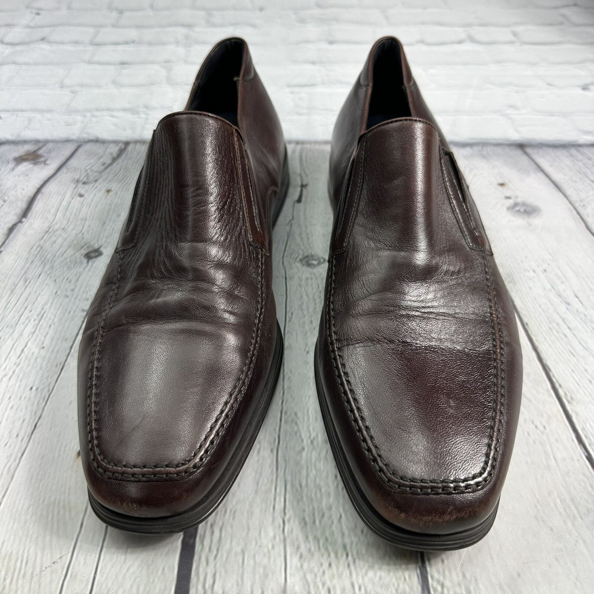 Magnanni Linea Merino Brown Leather Loafers Mens 11 M Square Toe Shoes Spain ZM23822B Magnanni Daniel Cuero Brown – Marcello Sport main image 4