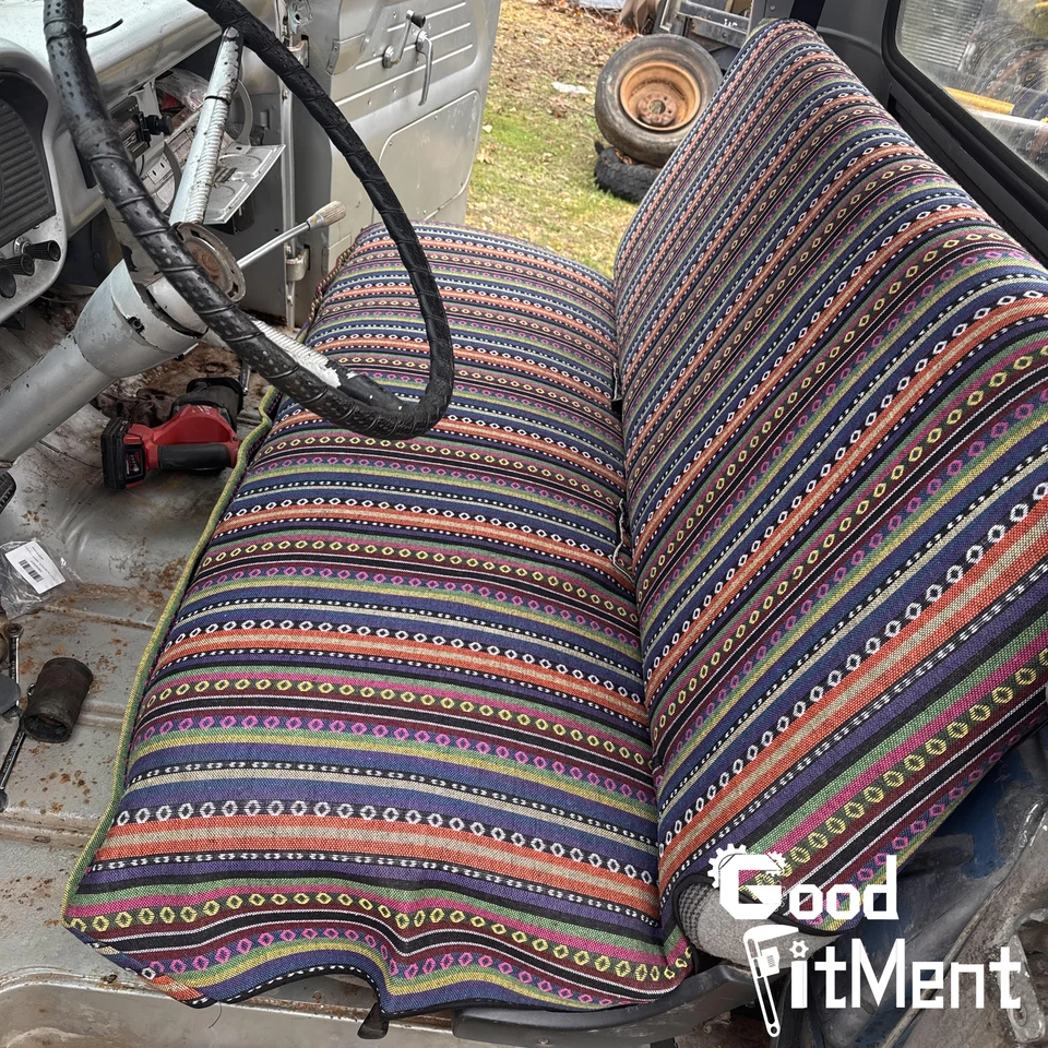 Cubiertas de asiento de banco de coche tamaño completo para camioneta GMC K/C 1500 2500 3500 Foto 2 de 4