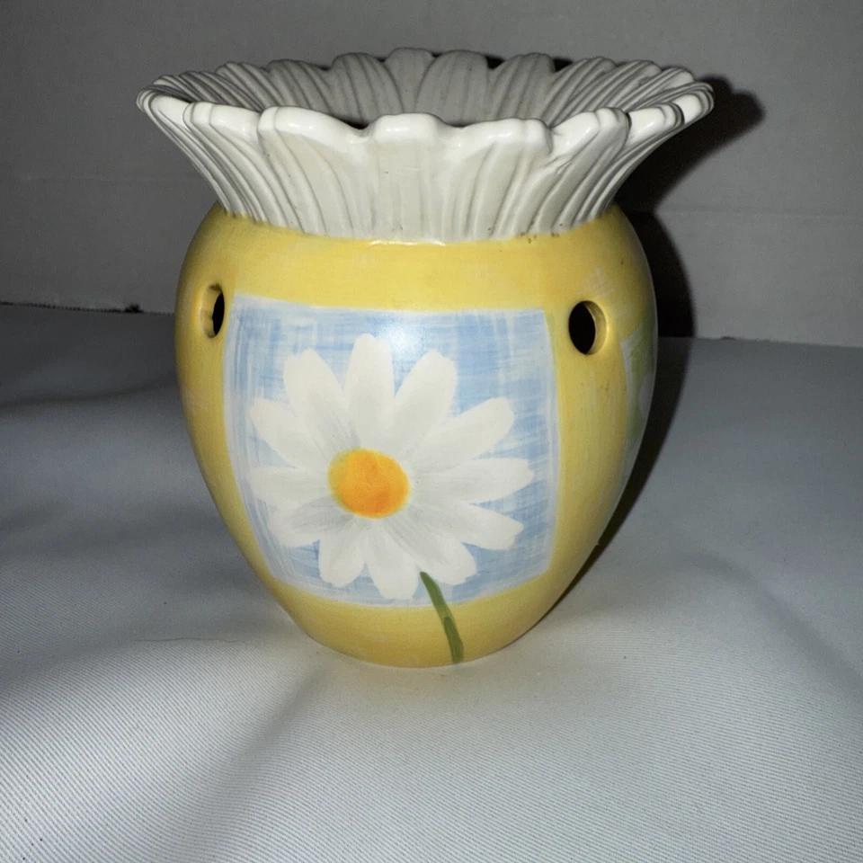 Calentador de cera de cerámica floral amarillo girasol Yankee Candle Foto 3 de 4