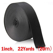 22 Yards 1 Inch Black Wide Nylon Heavy Duty Webbing strap DIY for Bags Hammocks 