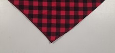 Dog Bandana, Tie On, Christmas, Valentines, Red, Black, Buffalo Check, M, L