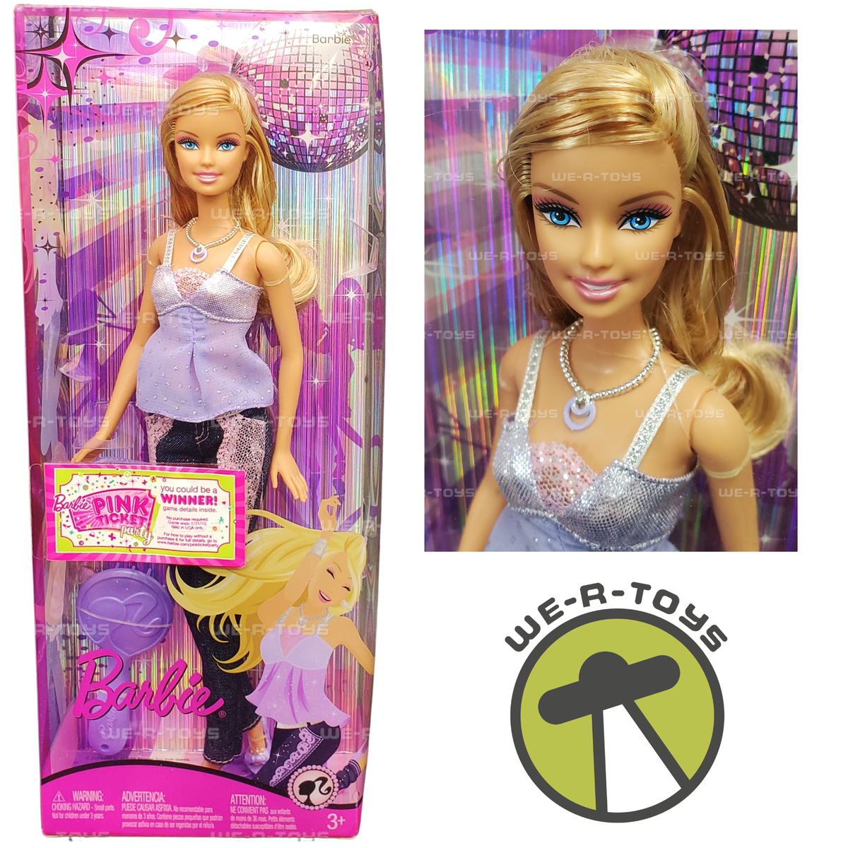 Barbie Fashion Fever Purple Babydoll Top and Jeans Doll 2008