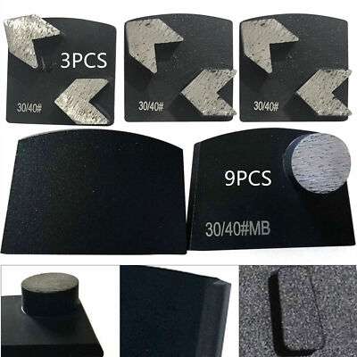 9Pcs Diamond Grinding Round Button Lavina Edco Floor Concrete Grinder Grit 30/40
