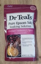 Dr Teal's Pure Epsom Salt Orange Cranberry & Spice 21oz Limited Edition