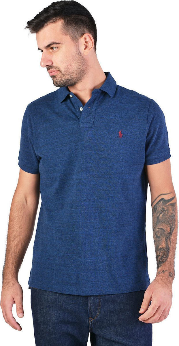 Polo Ralph Lauren Мужская базовая рубашка поло из сетки на заказ Monroe Blue Heather S 13990₽