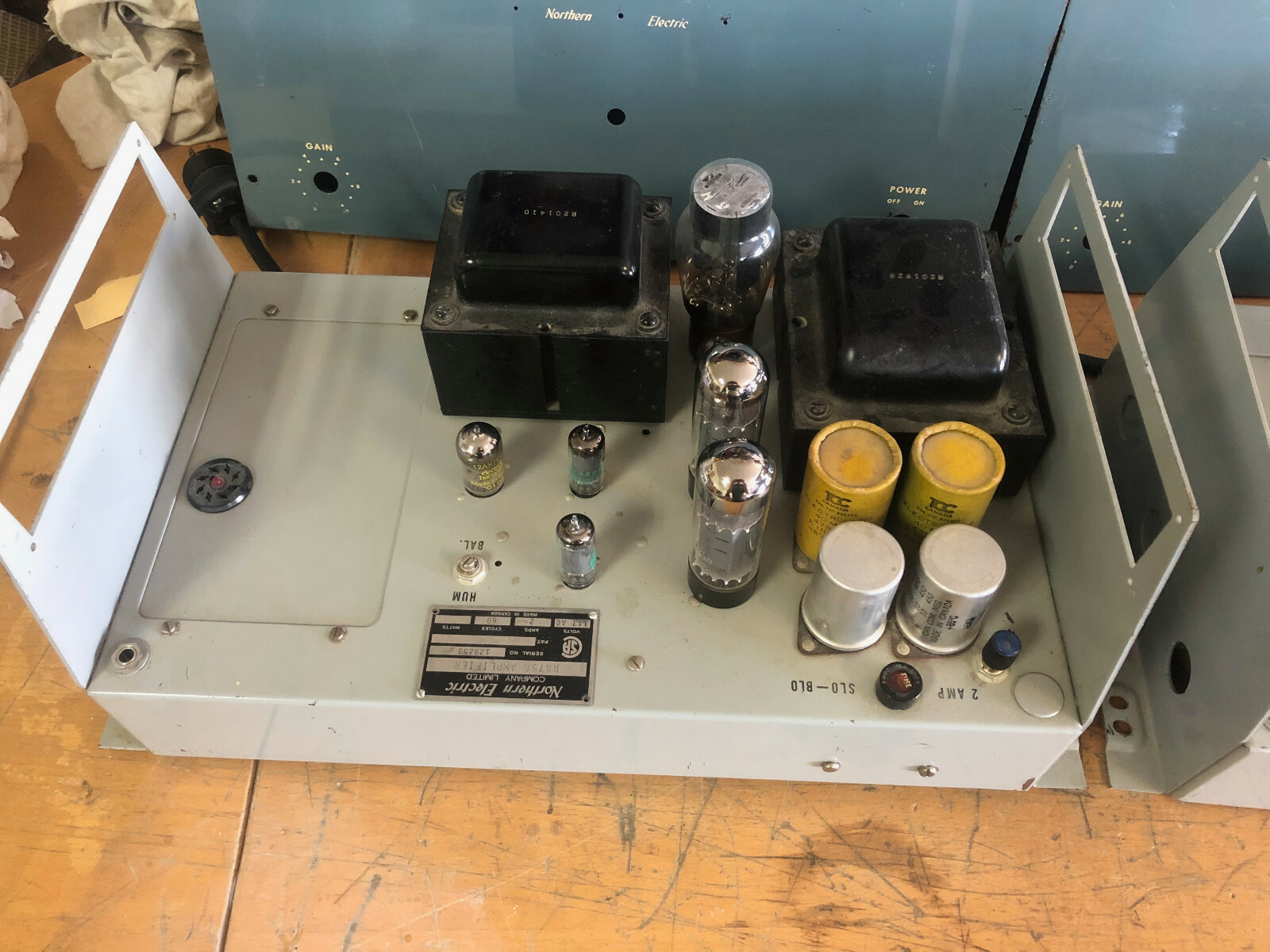 Pair Northern Western Electric RA75A MONOBLOCK Mono EL34 tube Amplifiers