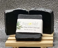 Soap- Peppermint & Tea Tree Charcoal Face Bar