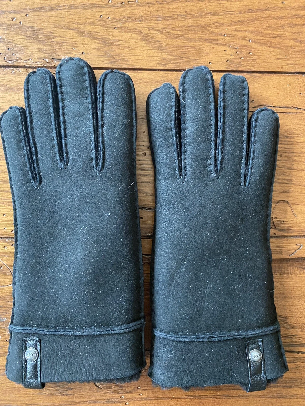 UGG Unisex Sheepskin Tenney Waterproof Winter Black Gloves Size S