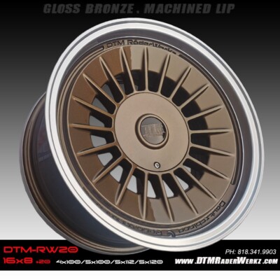 16x8 +20 Bronze 5x120 5x112 DTM-RW20 Wheels Rims BMW E24 E28 E12 E36 318ti M3