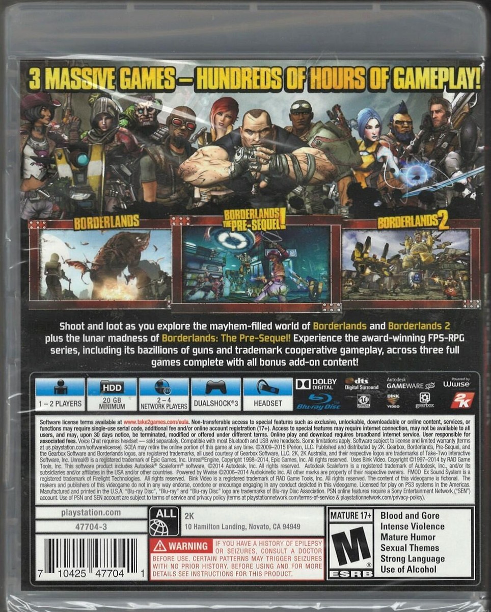 Borderlands Triple Pack PS3 (Brand New Factory Sealed US