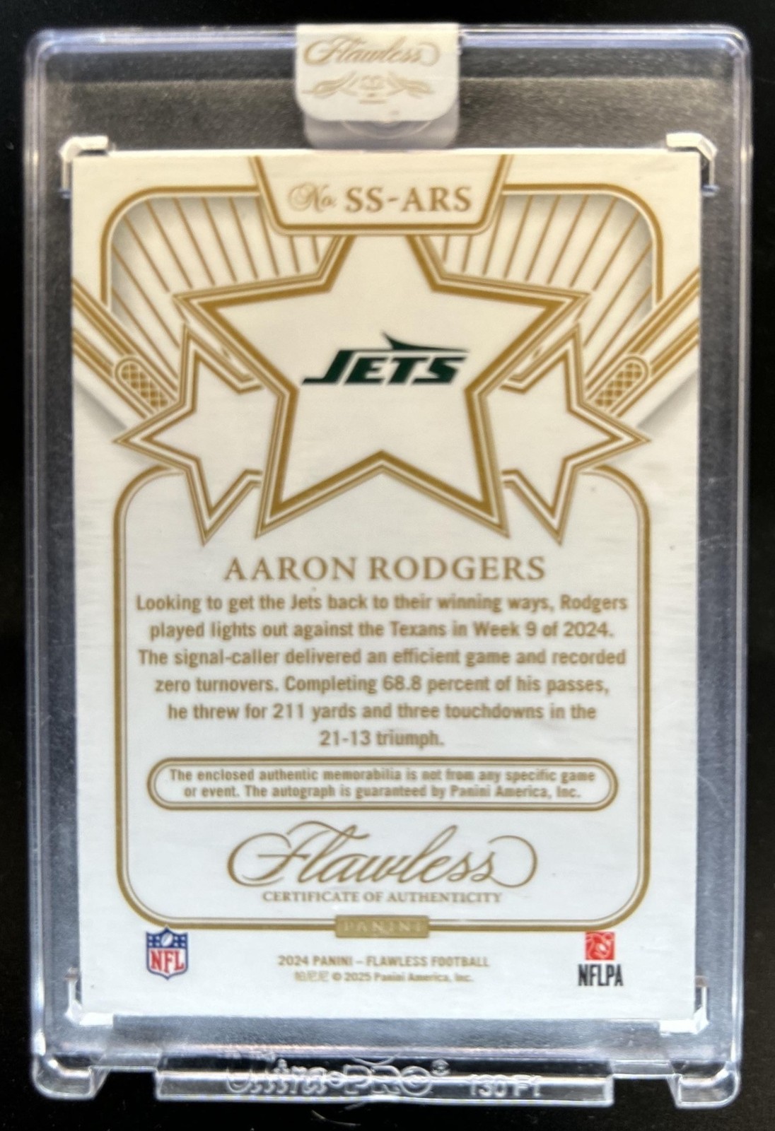 2025 Flawless Aaron Rodgers 2024 - Star Signatures Patch Ruby Auto #/15 #1 view 2