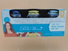NIB The Pioneer Woman 3 Pack FLORAL MEDLEY Mini Clamp Jar Set 3.5" Brand New!