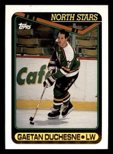 319 Gaetan Duchesne 10 North Stars 1990 Topps Hockey Sports Trading Card