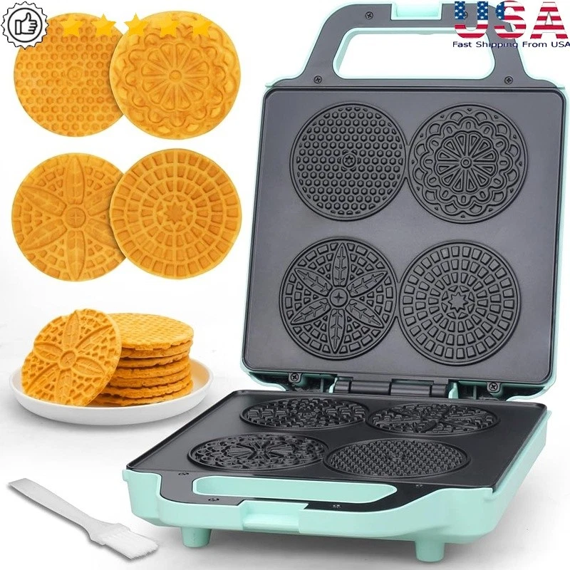 Krumkake Maker Nonstick Cookie Iron Delicious Treats W/ Recipe Booklet New