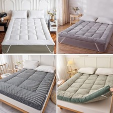 Single/Double/King10cm Rolling Futon Mattress Brushed Quilted Portable Topper
