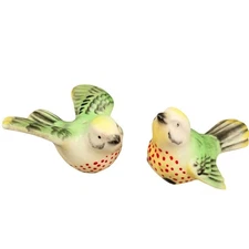 Vintage Bird Salt and Pepper Shakers Hand Painted Ceramic Songbird Set Japan 50s