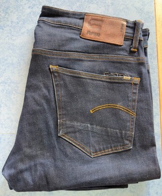 Herren G-Star RAW Stretch Jeans 3301 Slim in Blau Gr. W 36 L 34  Mit Knopfleiste