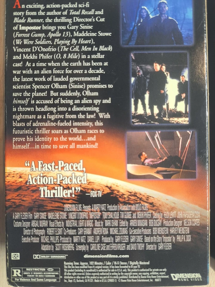Impostor VHS 2002 Sci-Fi Director's Cut Dimension Home Video - Image 4 of 4