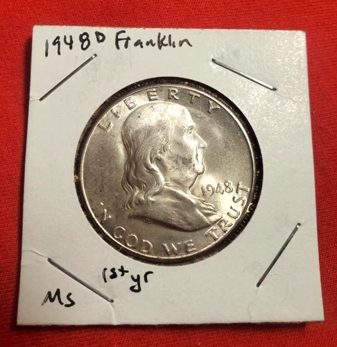 1948-D Franklin Half Dollar AU/BU .90 Silver *894*