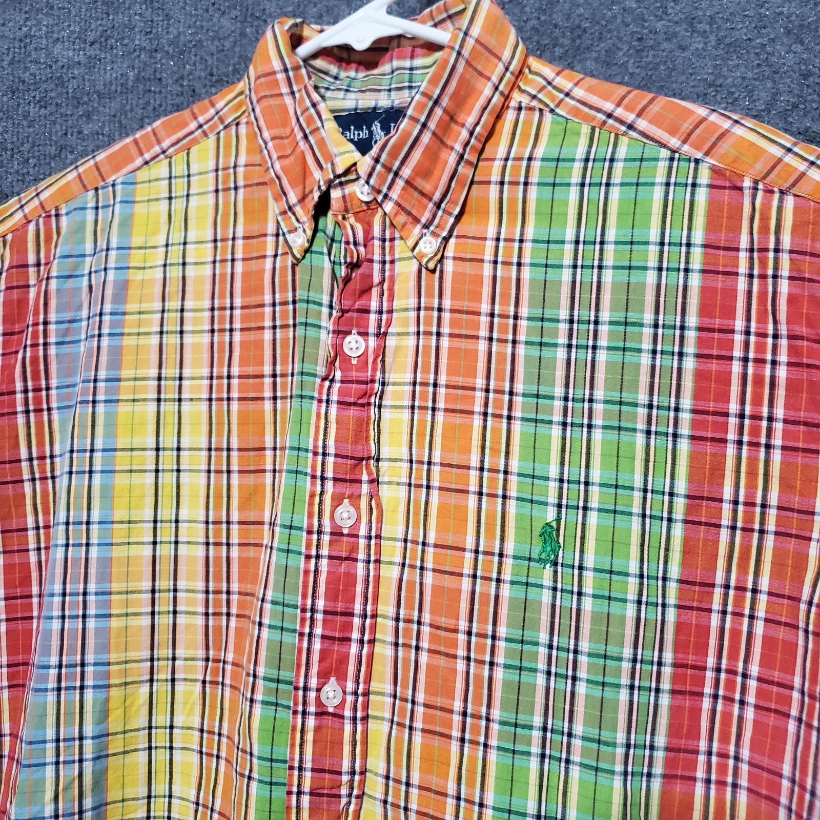 Camicia Ralph Lauren uomo verde medio pony blake bottoni plaid prepcore casual