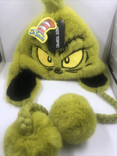 Dr. Seuss How The Grinch Stole Christmas Fuzzy Tassel Beanie NWT