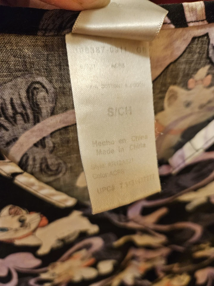 Lote de 2 Exfoliantes Talla Pequeña Disney Gatos Azul Real Cuello en V Manga Corta Bolsillos 1665 Foto 4 de 4