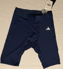 Men  s Adidas TF TIGHT Compression Shorts Navy Blue Size Medium NEW 30