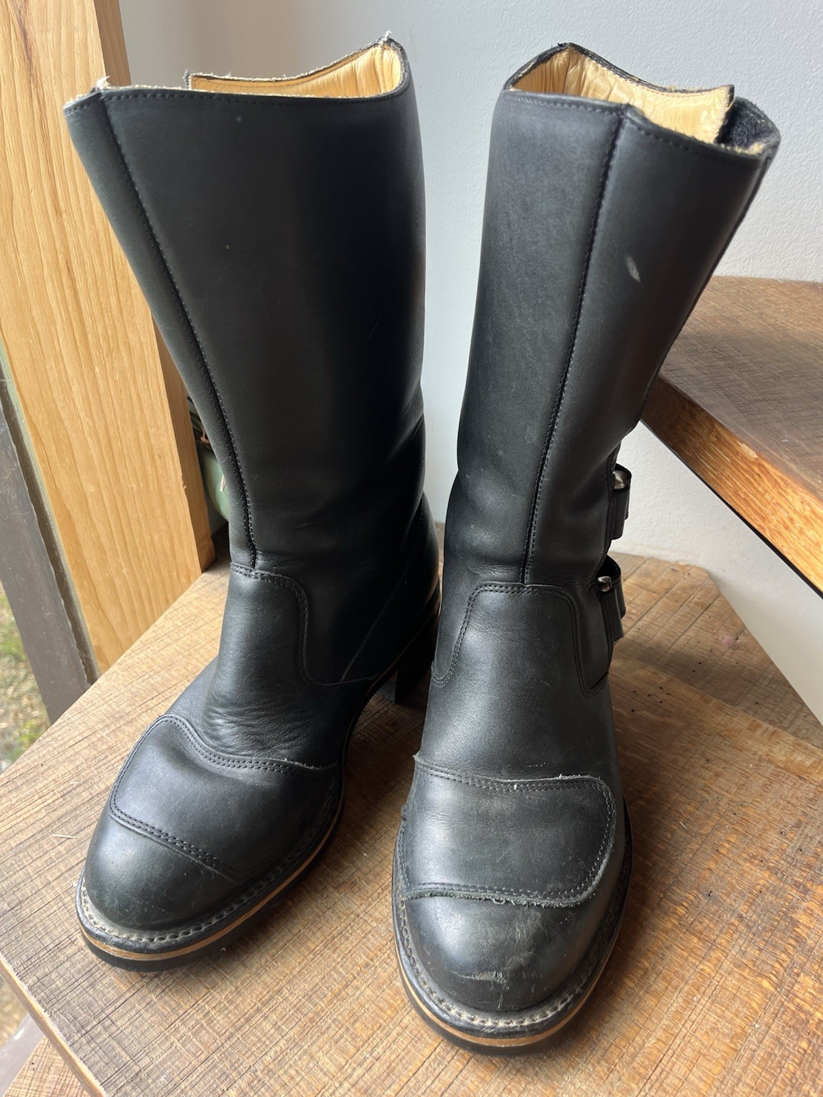 Chippewa Rally Motorcycle Boots 8EE Black Leather Engineer Moto Biker Made U.S.A