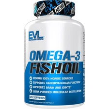 EVL Omega-3 Fish Oil: 3X Strength, Burpless, Citrus Softgels, 120srv BB 12/2025