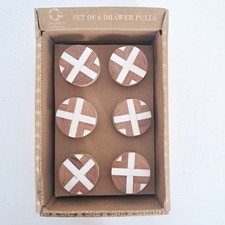 Casa Decor Wood Drawer Pulls Knobs Set of 6