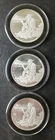 Lot of Three 1oz Silver Prospector Rounds in Capsules