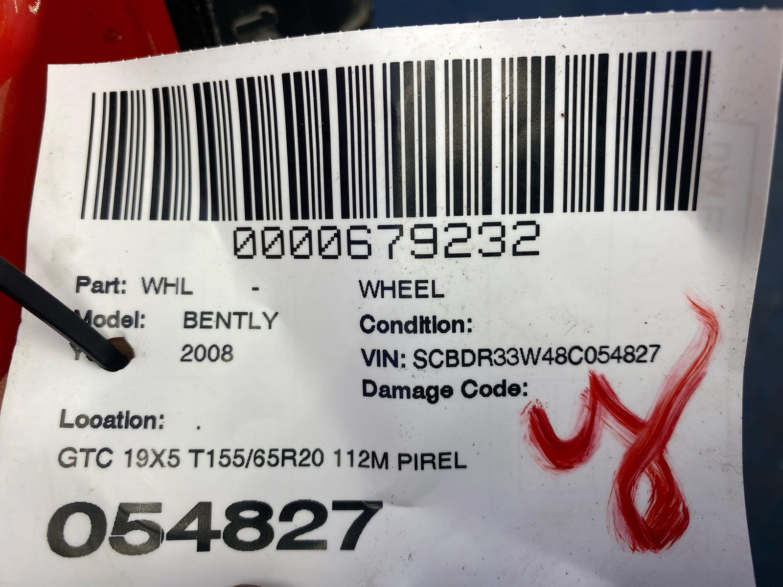2006-2018 BENTLEY CONTINENTAL GTC 19X5 T155/65R20 112M SPARE TIRE WHEEL DONUT