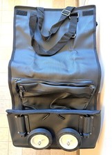 Large Black Shopping Travel Tote, Folding with Collapsable Wheels