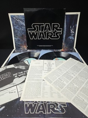 Star Wars Soundtrack 2lp Vinyl 1977 1st Press W/ALL INSERTS/Poster VG+/EX Wax