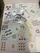 Educational 2 piece Number Puzzles 1 - 20 Kids Learning Toy Match Game preowned