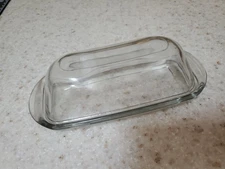 Vintage Clear Glass Butter Dish with Lid - rectangular