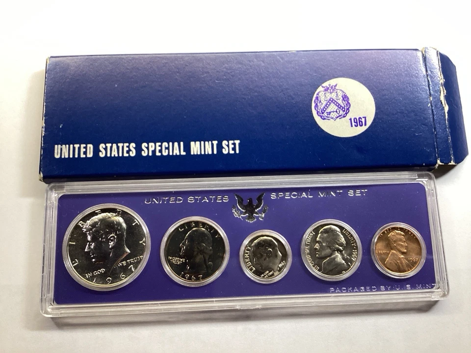 1967 Special Mint Set SMS 5 Coin Set with Silver Kennedy in OGP 092125-77c - Image 3 of 4