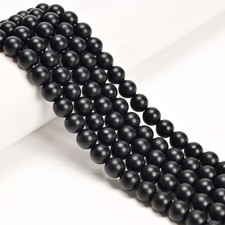 2.0mm Hole Black Onyx Matte Round Beads 6mm 8mm 10mm 12mm 15.5" Strand