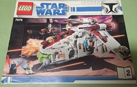 Lego #7676 Star Wars Republic Attack Gunship INSTRUCTION Manuals #1 & 2