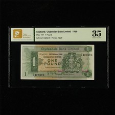 1966 Scotland Clydesdale Bank Limited 1 Pound Pick#197