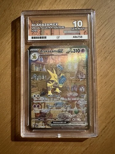 Pokémon - Alakazam 201/165 - Scarlet & Violet 151 English ACE 10 Mint