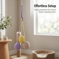 Cat Interactive Hanging Toy for Indoors Sisal Ball Kitten Chew Toy, for Fun