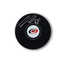 Martin Necas Autographed Carolina Hurricanes Hockey Puck